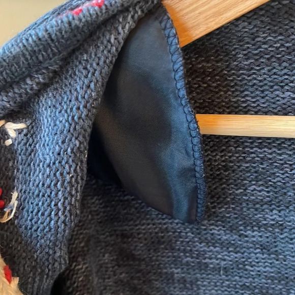 Heirloom Collectibles L Vintage Winter Novelty Embroidered Zipper Cardigan - Picture 7 of 8